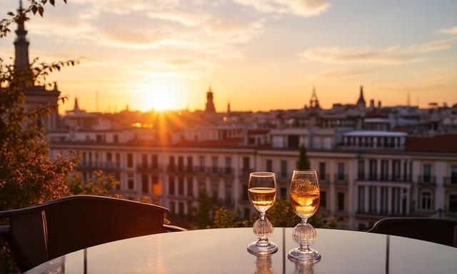 Vista de la ciudad de Madrid desde una terraza local